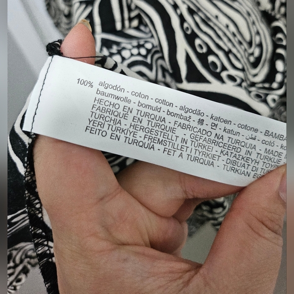 Zara Black High Contrast Paisley Print Flared Skirt Mini Long Sleeve Dress - Picture 12 of 12